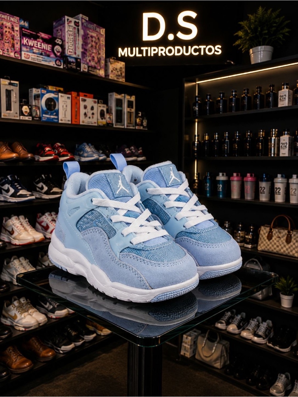 Jordan Kids Light Blue & White Sneakers